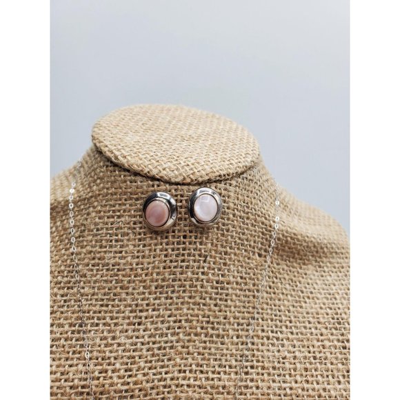 Sterling silver mother of pearl neckless set - Picture 3 of 9